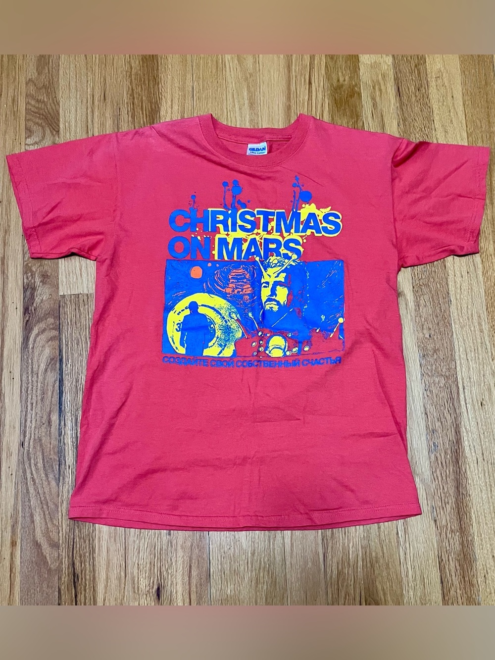 Vintage 2008 The Flaming Lips Christmas On Mars Band Shirt - Red/Coral